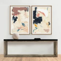 L ART Wall Art "LIFE INTERSECTIONS II" GLASS FRAMED ART