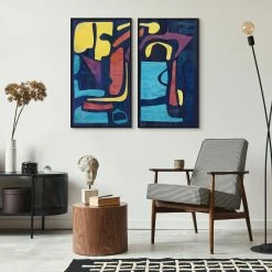 L ART Wall Art "LIKE BLUE" CANVAS ART DIPTYCH | SET OF 2