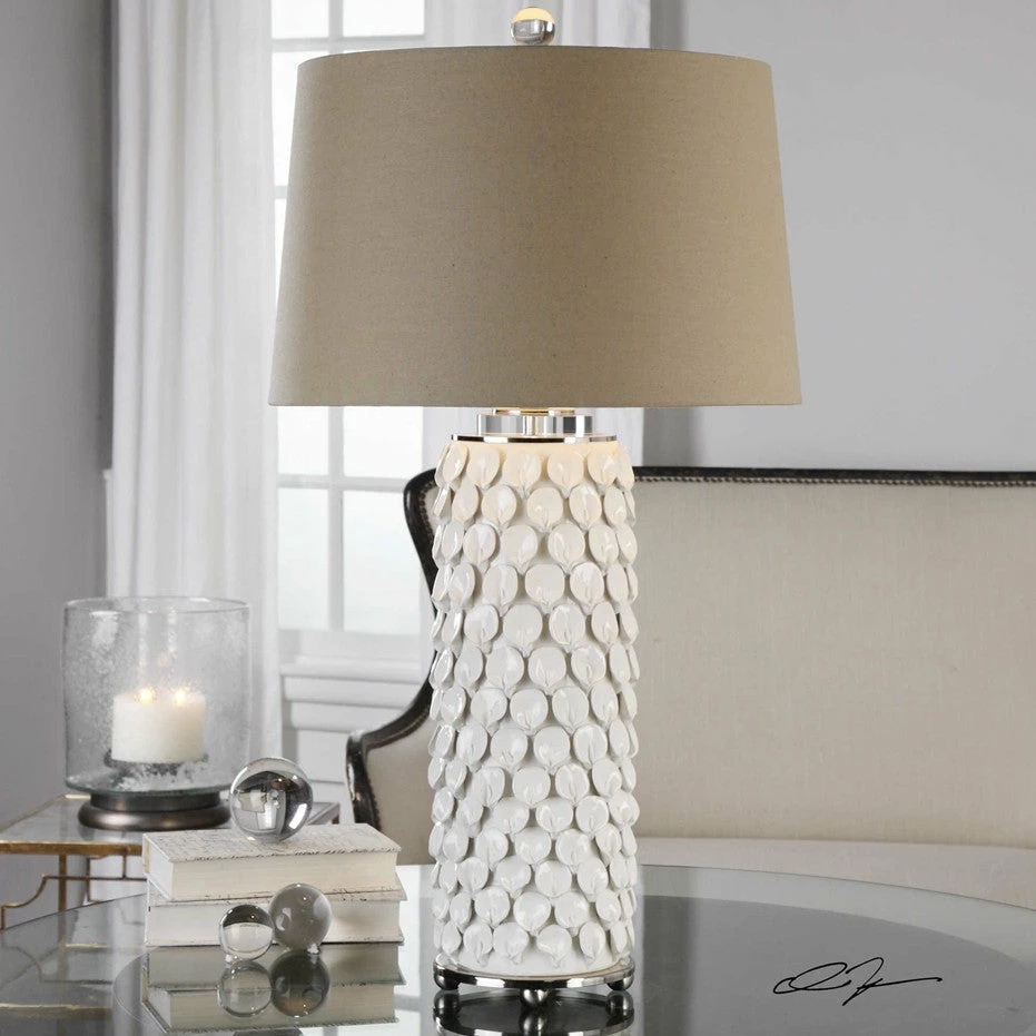 Cheapest ❤️ UTTERMOST Lighting LILY GLOSS WHITE CERAMIC LAMP ⌛ 2 UTTERMOST Lighting LILY GLOSS WHITE CERAMIC LAMP