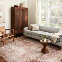 LOLOI LINLEY VINTAGE PRINT FLAT RUG: CINNAMON