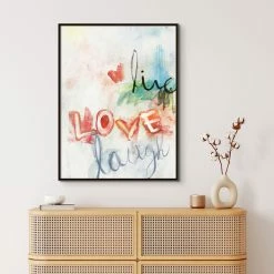 L ART Wall Art "LIVE, LOVE & LAUGH" CANVAS ART