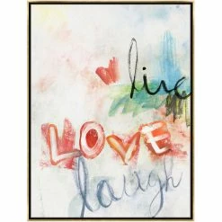 L ART Wall Art "LIVE, LOVE & LAUGH" CANVAS ART