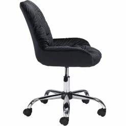 ZUO LOFT PLUSH TUFTED VELVET OFFICE CHAIR: BLACK