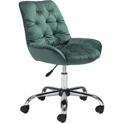 ZUO LOFT PLUSH TUFTED VELVET OFFICE CHAIR: GREEN