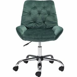 ZUO LOFT PLUSH TUFTED VELVET OFFICE CHAIR: GREEN
