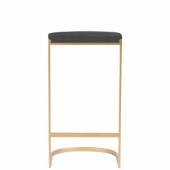 ZUO LOUIS BLACK + GOLD BAR STOOL | SET OF 2 Kitchen + Dining