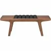 NUEVO Living Room LUCIEN WALNUT RIBBED BENCH: BLACK
