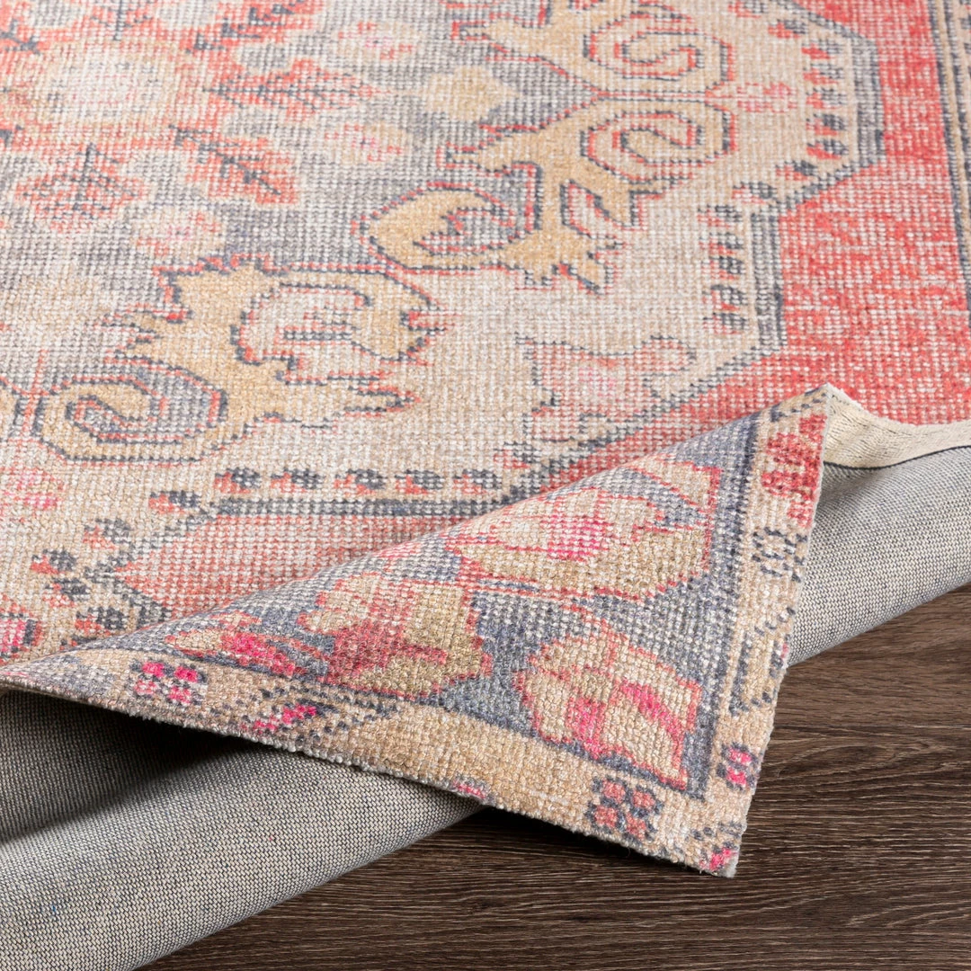 Best Sale ๐งจ SURYA LYLA VINTAGE PRINT RUG: CORAL, GREY, WHEAT ๐ 4 SURYA LYLA VINTAGE PRINT RUG: CORAL, GREY, WHEAT