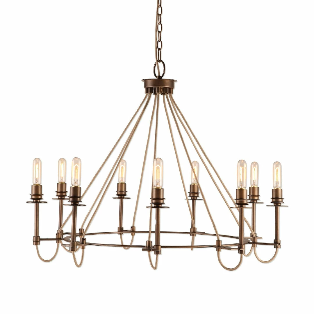 Promo 🤩 UTTERMOST Lighting LYNDHURST 9 LIGHT CHANDELIER ❤️ 1 UTTERMOST Lighting LYNDHURST 9 LIGHT CHANDELIER