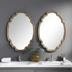 UTTERMOST Mirrors MADELEINE SHAPED OVAL MIRROR: GOLD