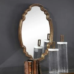 UTTERMOST Mirrors MADELEINE SHAPED OVAL MIRROR: GOLD