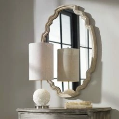 UTTERMOST Mirrors MADELEINE SHAPED OVAL MIRROR: NATURAL