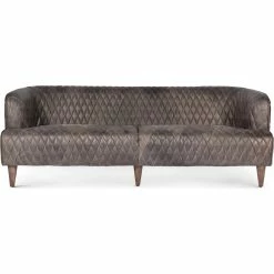 MOES MAGDELAN DIAMOND TUFTED LEATHER SOFA: NIMBUS BLACK