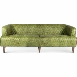 MOES Living Room MAGDELAN DIAMOND TUFTED LEATHER SOFA: GREEN