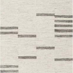 SURYA MAJI WOOL + VISCOSE FLAT RUG: IVORY, ASH