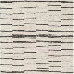SURYA MAKI WOOL + VISCOSE FLAT RUG: NATURAL, BLACK