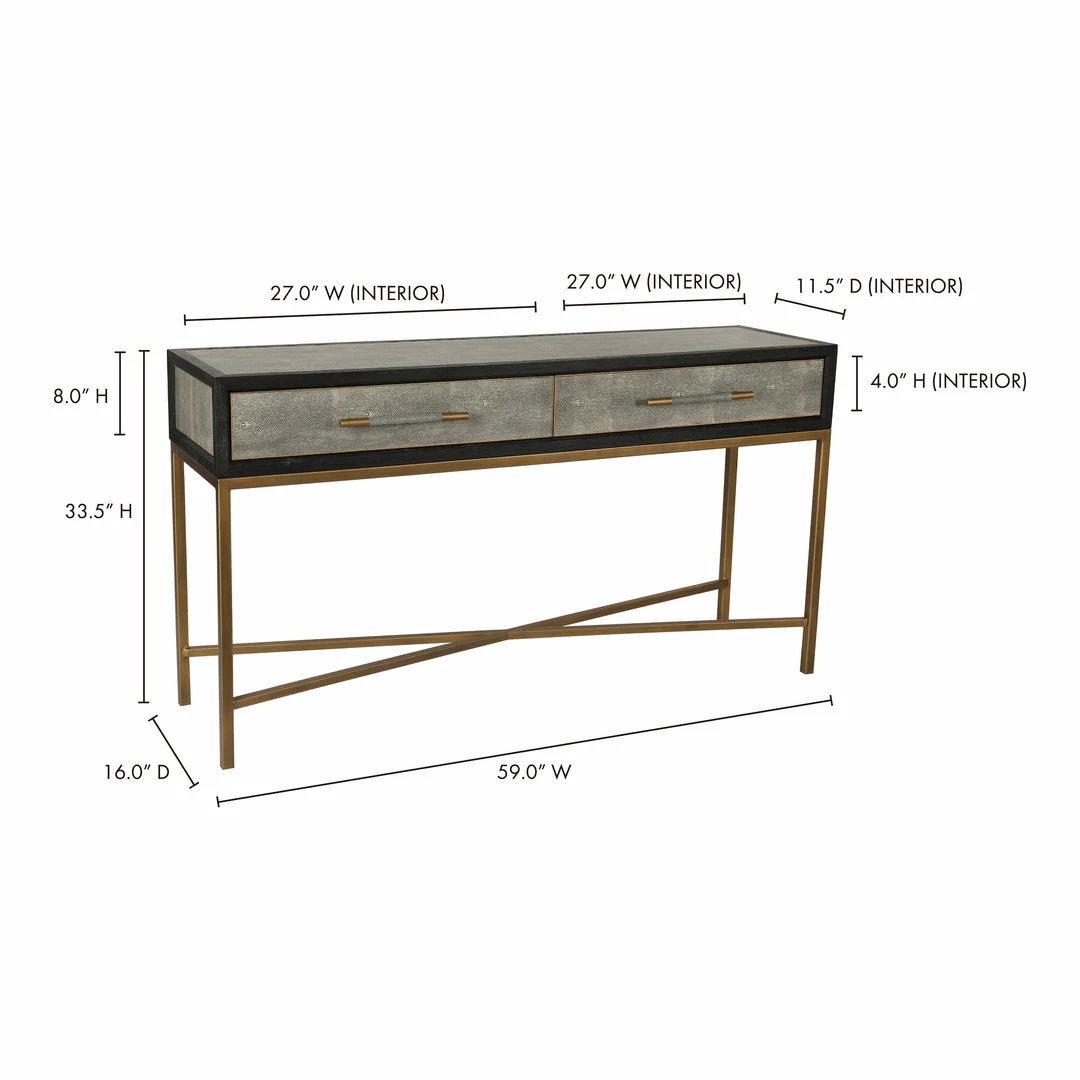 New ๐ MOES MAKO SHAGREEN CONSOLE TABLE โ 9 MOES MAKO SHAGREEN CONSOLE TABLE