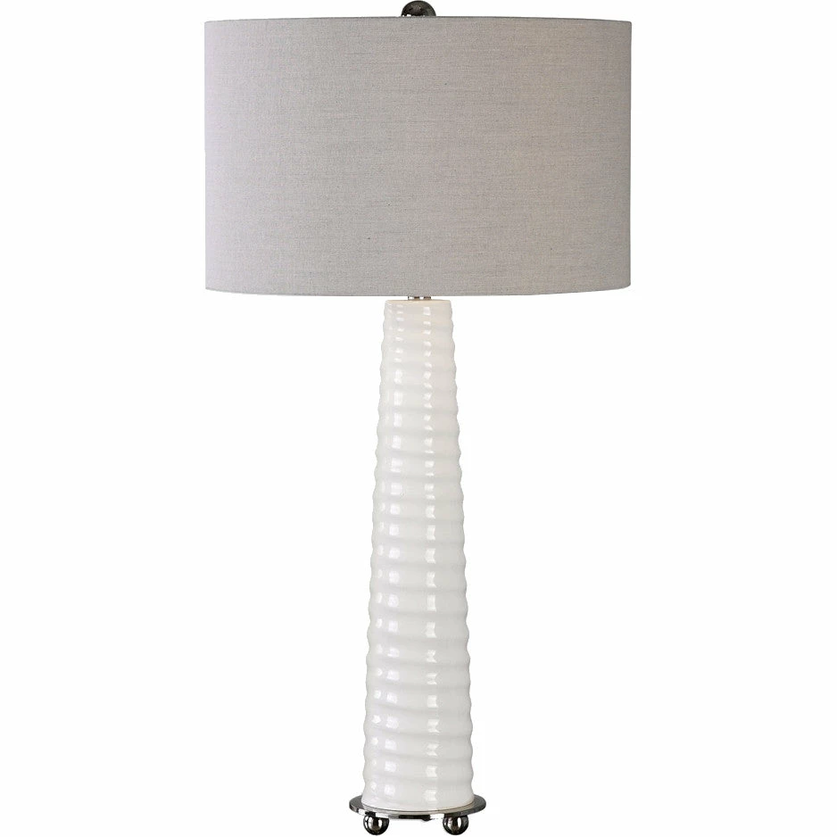 Budget ๐ UTTERMOST Lighting MALONE GLOSS WHITE GLASS LAMP ๐งจ 1 UTTERMOST Lighting MALONE GLOSS WHITE GLASS LAMP