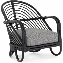 FOUR HANDS MARINA EBONY RATTAN CHAIR