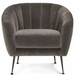MOES Living Room MARSHALL GREY VELVET CHAIR