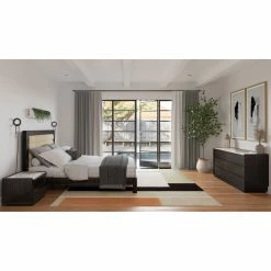 MOES MASON ACACIA UPHOLSTERED BED