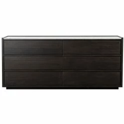 MOES MASON ACACIA WOOD + MARBLE TOP DRESSER Furniture
