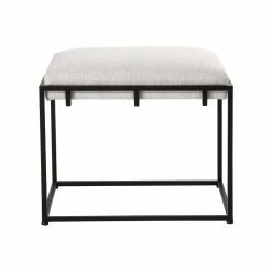 UTTERMOST MECCA BLACK + WHITE SMALL BENCH