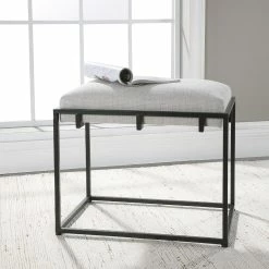 UTTERMOST MECCA BLACK + WHITE SMALL BENCH