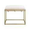 UTTERMOST MECCA SHEARLING + GOLD SMALL BENCH