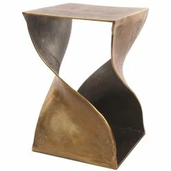 MOES BRONZE + METALLIC BRASS TWIST TABLE Living Room