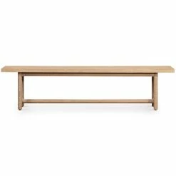 FOUR HANDS MIKA WHITEWASHED OAK DINING BENCH