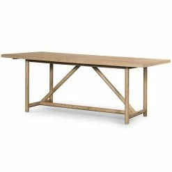 FOUR HANDS MIKA WHITEWASHED OAK DINING TABLE Furniture