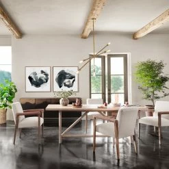 FOUR HANDS MIKA WHITEWASHED OAK DINING TABLE Furniture