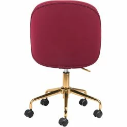 ZUO MILES RED VELVET OFFICE CHAIR