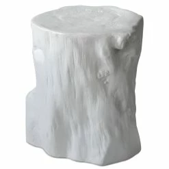 MOES LOG STOOL: ANTIQUE WHITE Living Room