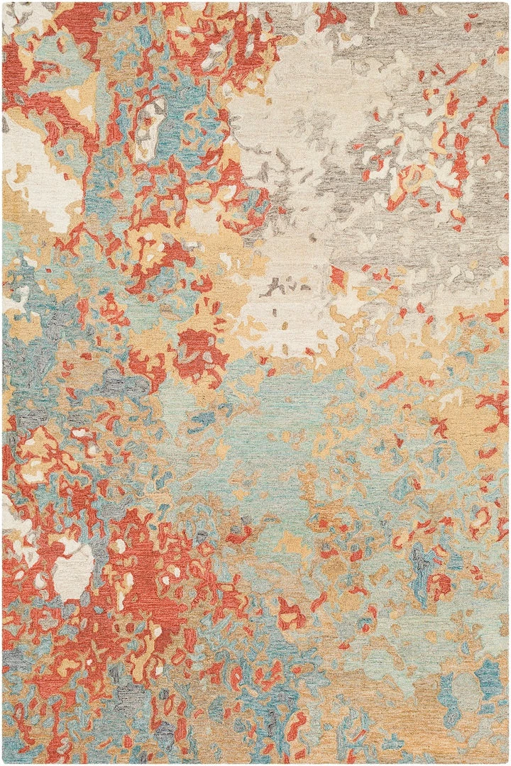 Best deal ✨ SURYA ARTSCAPE WOOL RUG: RUST, AQUA ✔️ 1 SURYA ARTSCAPE WOOL RUG: RUST, AQUA