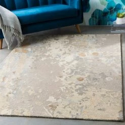 SURYA ARTSCAPE WOOL RUG: KHAKI, STONE