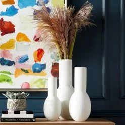 CYAN MOD IN MATTE WHITE VASES Pillows + Decor