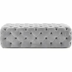 TOV Living Room MONICA TUFTED VELVET COCKTAIL OTTOMAN