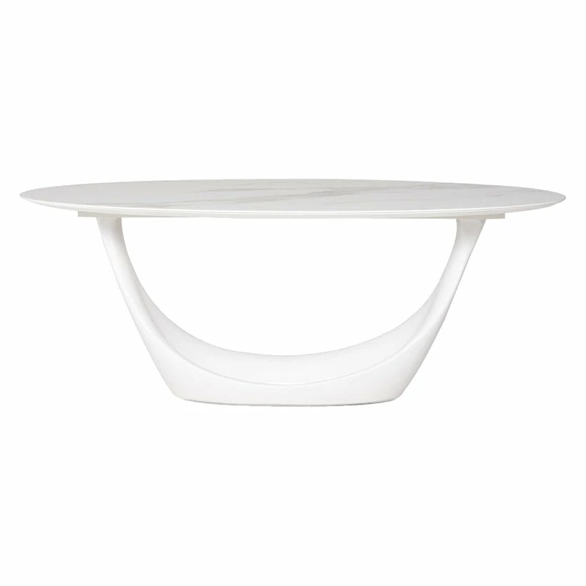 Buy 𧨠NUEVO MONTANA WHITE OVAL DINING TABLE β 1 NUEVO MONTANA WHITE OVAL DINING TABLE