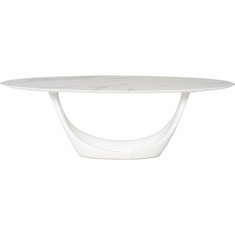 Buy 𧨠NUEVO MONTANA WHITE OVAL DINING TABLE β 5 NUEVO MONTANA WHITE OVAL DINING TABLE