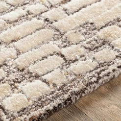 SURYA MONTEZ WOOL + VISCOSE RUG: KHAKI
