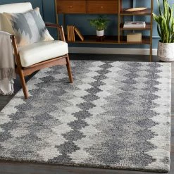 SURYA MONTY WOOL + VISCOSE RUG: CHARCOAL