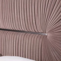 VIG Furniture MOON STONE PLEATED VELVET BED