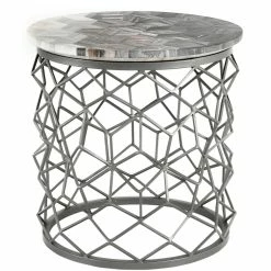 MOES MYTHOS OMBRE MARBLE MOSAIC SIDE TABLE
