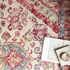 LOLOI NATALYA RUG: PLUM, AQUA MULTI