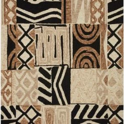 LOLOI NALA HAND-TUFTED WOOL RUG: BEIGE, TAN, BLACK
