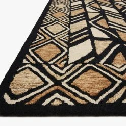 LOLOI NALA HAND-TUFTED WOOL RUG: BLACK, CAMEL