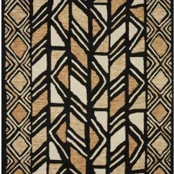LOLOI NALA HAND-TUFTED WOOL RUG: BLACK, CAMEL