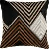SURYA Pillows + Decor NASHVILLE HAIR ON HIDE PILLOW: BLACK, CAMEL